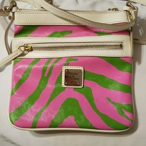 Dooney & Bourke pink and green cross body